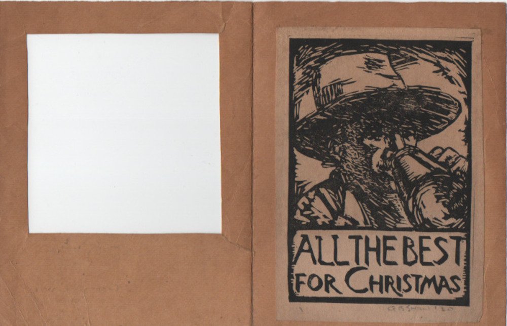 Christmas Card from George, Gwendoline (his then wife) and John (his son, before Ann was born).